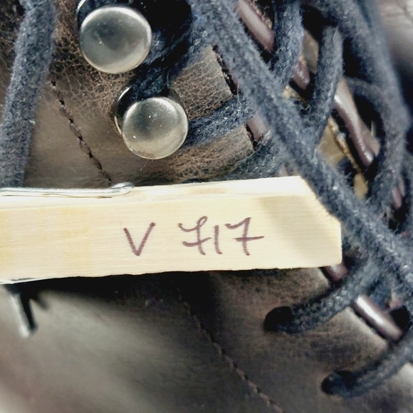 Aston Grey Biressa Dark Brown Leather Zip Lace Up Round Toe Ankle Boots V717 - Picture 12 of 12